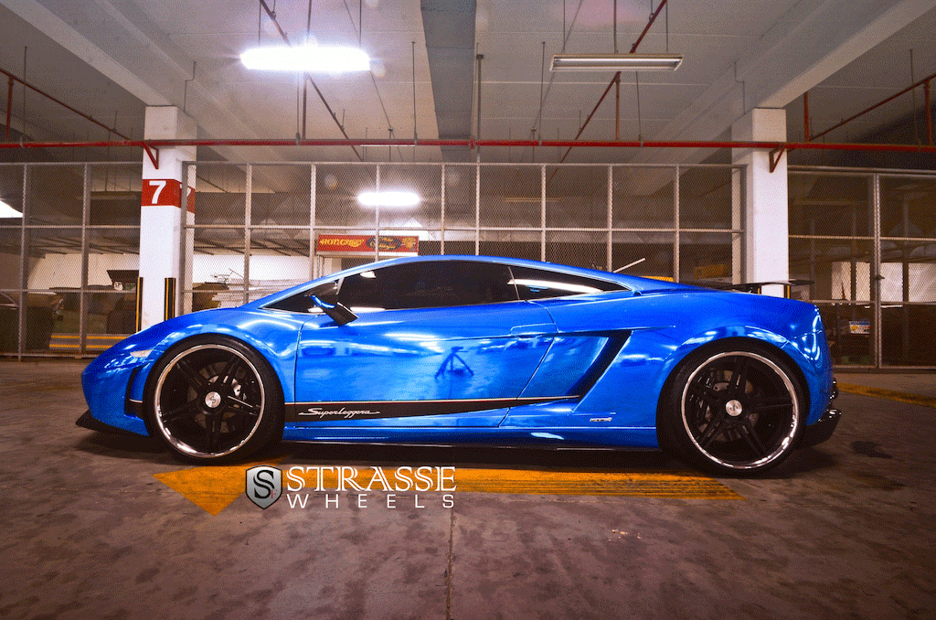 Strasse Wheels - Lamborghini Gallardo Superleggera - SP5R Deep Concave - Chrome Blue